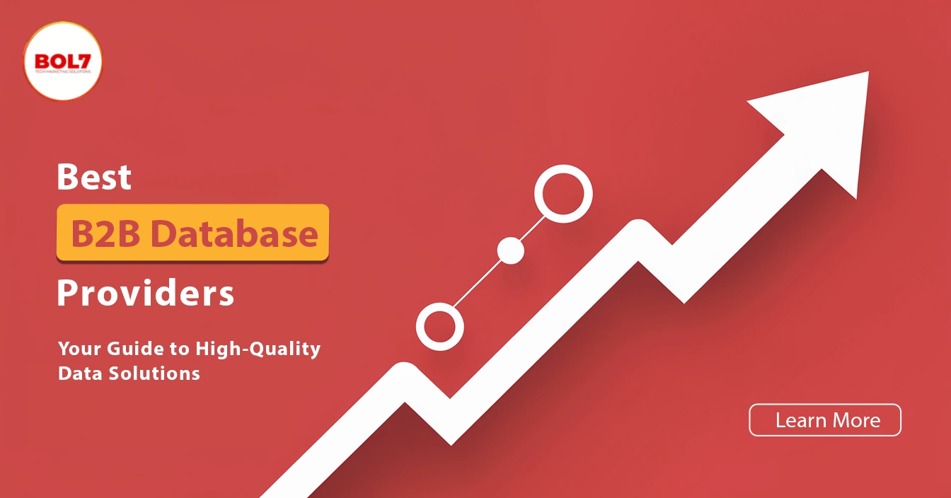 Best B2B Database Providers: Your Guide to High-Quality Data Solutions with a growth arrow and call-to-action button.